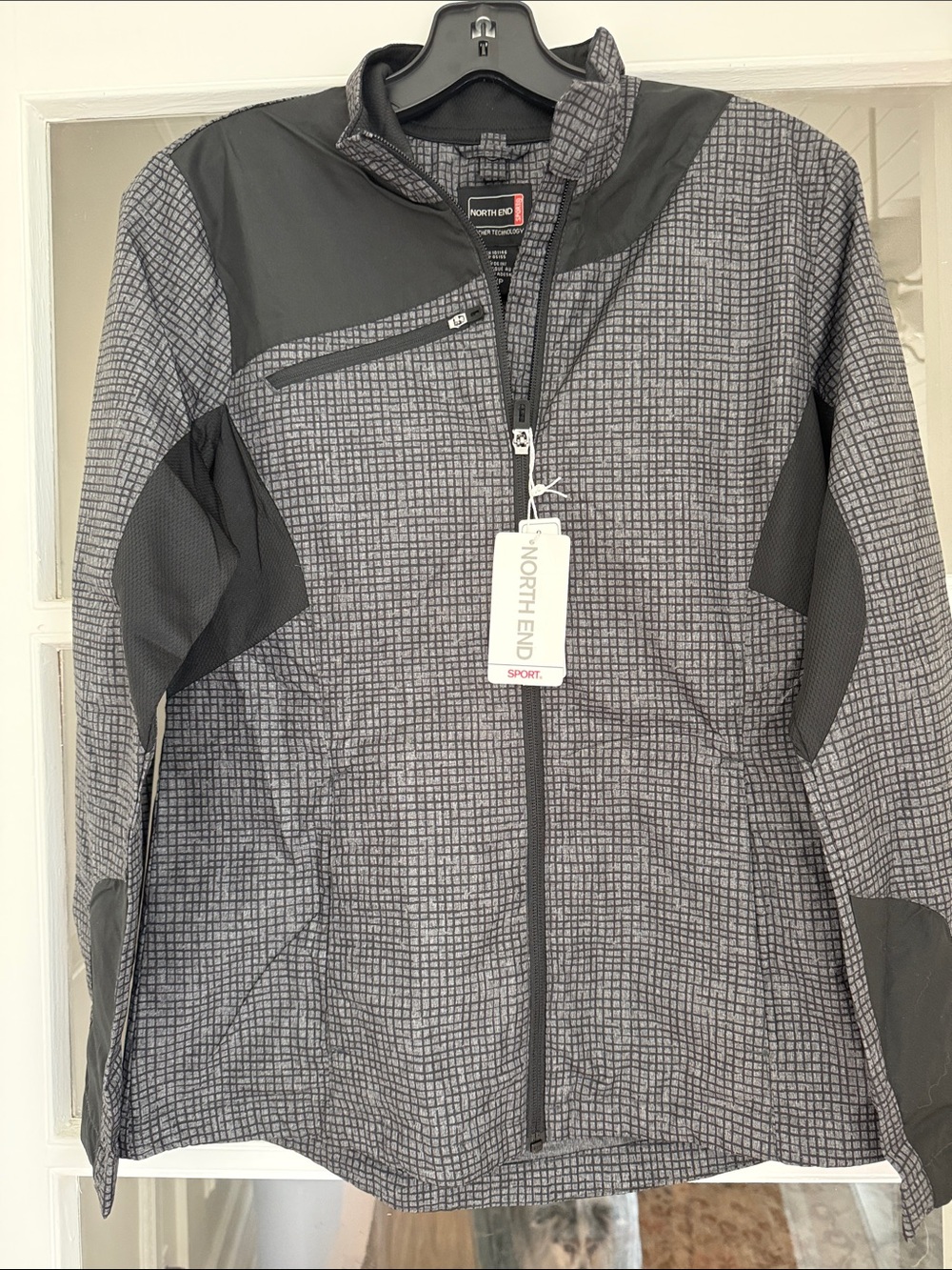 North End Women's Gray Grid Utility Jacket | Brand New | Size small